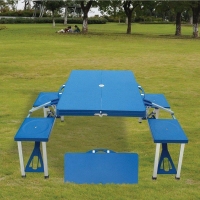 鋁合金露營桌椅(藍色)